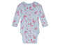 Babybody mit langen Ärmeln, hellblau mit Paisley-Muster