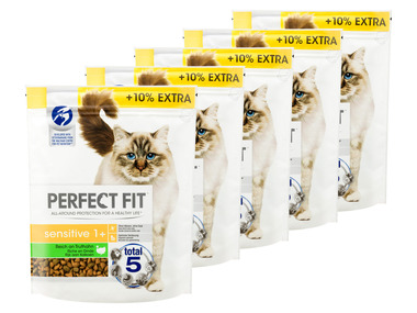 PERFECT FIT Cat Dry Sensitive 1+ Reich an Truthan +10 % gratis, 5 x 825 g
