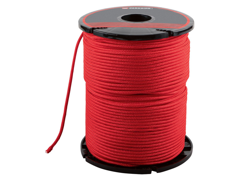 Rotes Seil auf einer Rolle von Parkside.