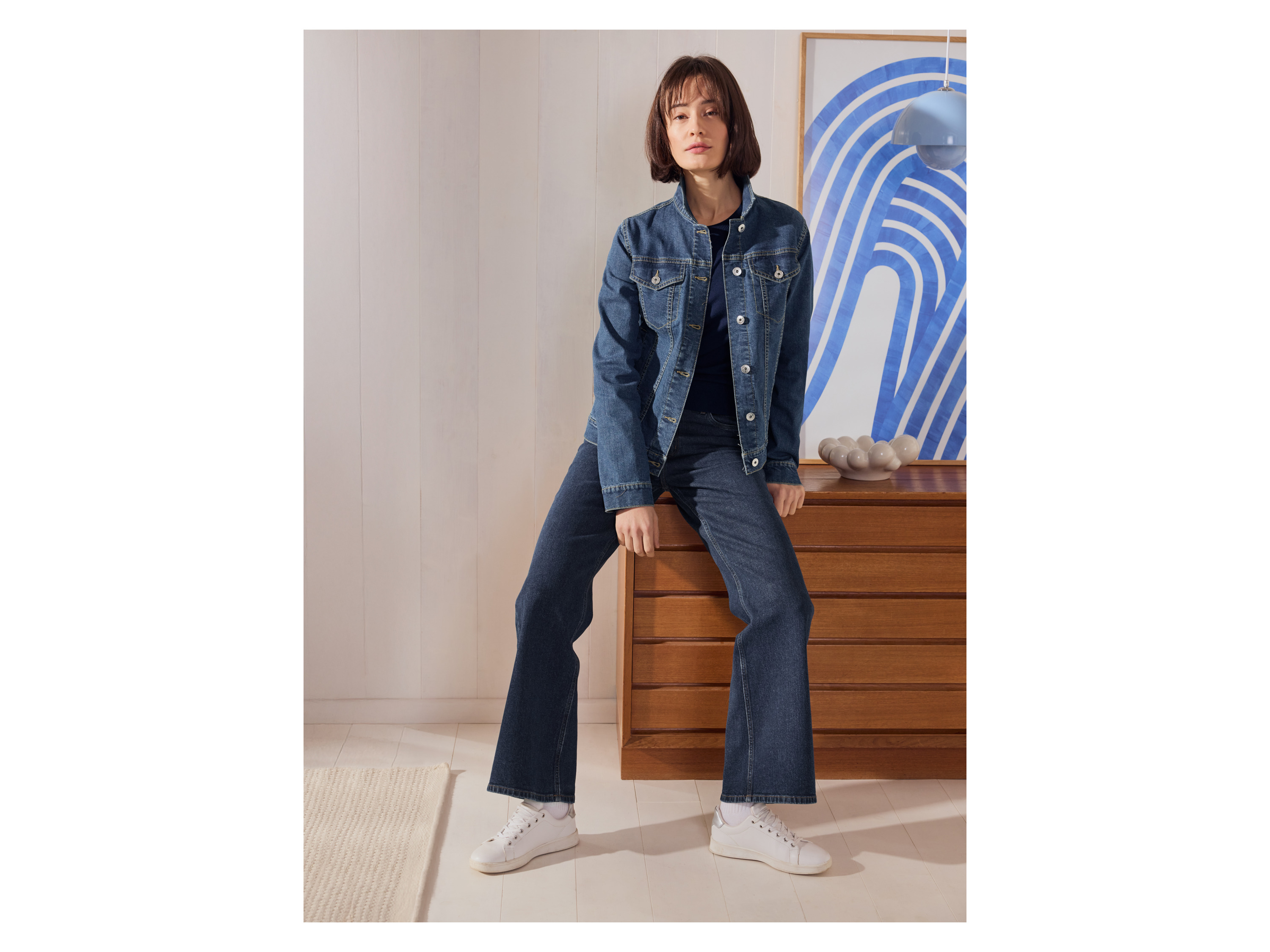 ESMARA® Damen Jeans wide leg (Dunkelblau, 44) – Bild 4 von 4