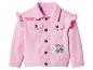 Rosa Jeansjacke mit dem Text „WE'VE GOT DINOS TO SAVE!“ und einem Cartoon-Hundeaufnäher.