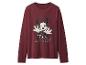 Bordeauxrotes Damen-Langarmshirt mit Minnie Maus-Aufdruck.