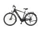 Schwarzes elektrisches Trekkingrad mit Gepäckträger und Schutzblechen, Modell Viator 4.2i.