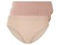Drei Paar nahtlose, beige Unterhosen.