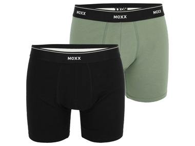 MEXX - Herren Boxer, 2 Stück, mit elastischen Bündchen (schwarz/grün, XL)