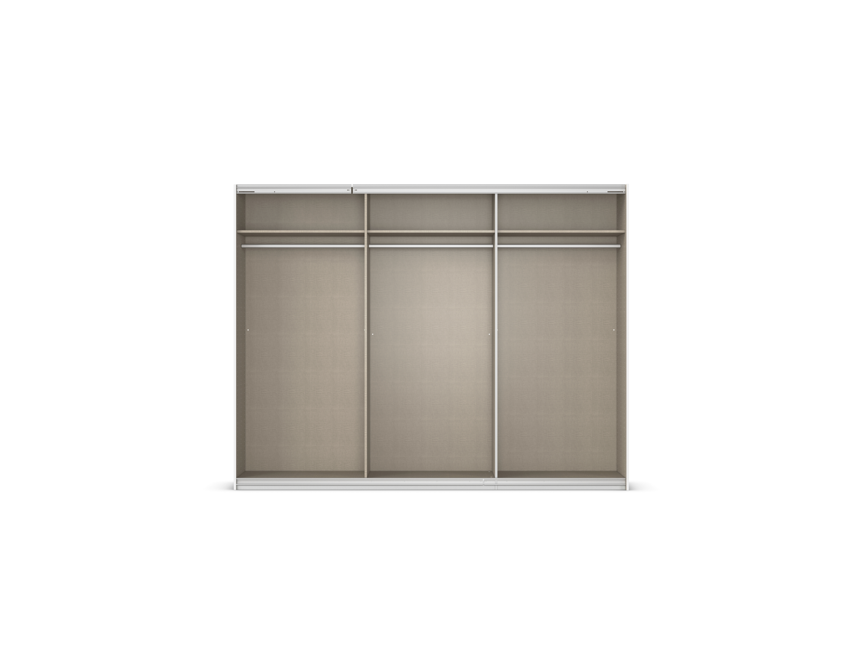RAUCH ORANGE Quadra Schwebetürenschrank mit Spiegelelementen (Basic-Zubehör, Korpus Weiß, 271 x 210 cm) – Bild 4 von 4