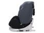 Grauer und schwarzer Kindersitz mit 360-Grad-Drehfunktion und ISOFIX-Basis.