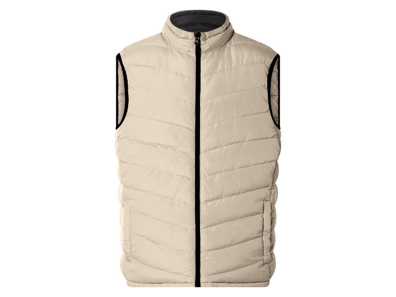 Beige Steppweste mit Reißverschluss
