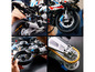 Lego Technic BMW R 1250 GS Adventure Motorrad mit Details wie Kette und Scheibenbremsen.