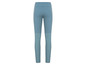 Blaue Leggings mit hoher Taille.
