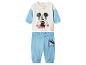 Mickey Mouse Baby-Set mit weißem Oberteil und hellblauer Hose.