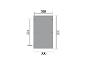 Graue rechteckige Platte mit Abmessungen 268x389, 300x500 mm.