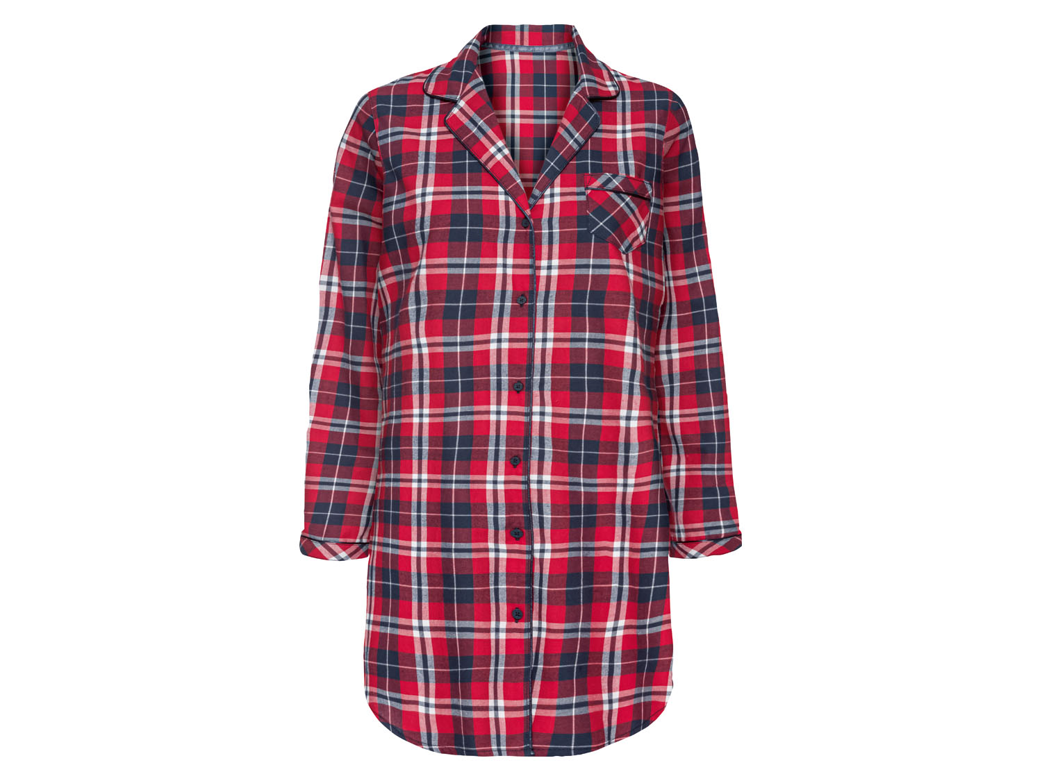 esmara® Damen Bigshirt, Flanell (karo/rot, L (44/46)) | 04055329088440