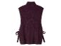 Dunkelvioletter ärmelloser Pullover mit Stehkragen und seitlichen Bindebändern