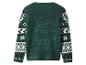 Grüner Pullover mit Fair Isle-Muster an den Ärmeln