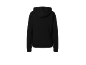 Schwarzer Kapuzenpullover, Rückansicht.