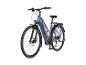 Graues City-E-Bike mit Gepäckträger und Vorderlicht