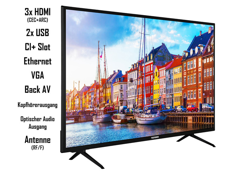 Gehe zu Vollbildansicht: TELEFUNKEN Fernseher UHD Smart TV HD+ Works with Alexa / OK Google, große Auswahl an Apps - Bild 2