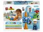LEGO® DUPLO® 10471 Blaues Polizeimotorrad Verpackung mit Spielfigur und Kegeln.