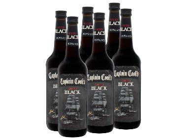 6 x 0,7-l-Flasche Spirituosenpaket CAPTAIN COOK'S Spiced Black 40% Vol