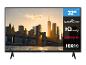 32-Zoll-Fernseher mit HD Ready, Whale TV und HDR10 Funktionen, mit Stadtbild im Hintergrund.