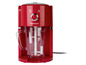 Eine rote SilverCrest Eismachmaschine mit Glaskanne.
