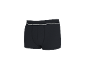 Schwarze Herren-Boxershorts mit einem weißen Streifen am Bund.