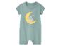 Hellgrüner Baby Strampler mit Koala auf dem Mond.