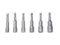 PARKSIDE® Bit-Set: sechs silberne magnetische Steckschlüssel mit 6 mm, 7 mm, 8 mm, 10 mm, 12 mm und 13 mm Aufsätzen.