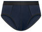 Dunkelblaue Unterhosen mit schwarzem Bund.