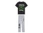 Minecraft Pyjama: T-Shirt und graue Hose mit Creeper-Motiv.