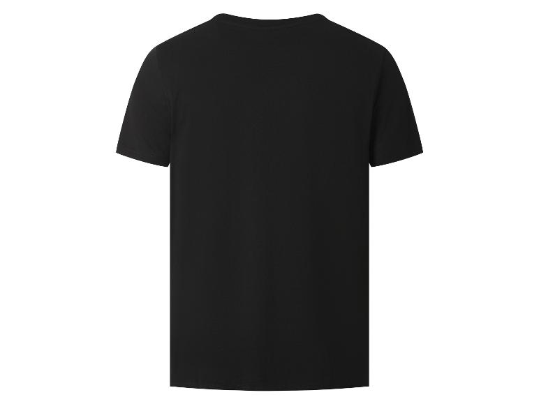 Schwarzes Herren-T-Shirt mit kurzen Ärmeln, Rückansicht