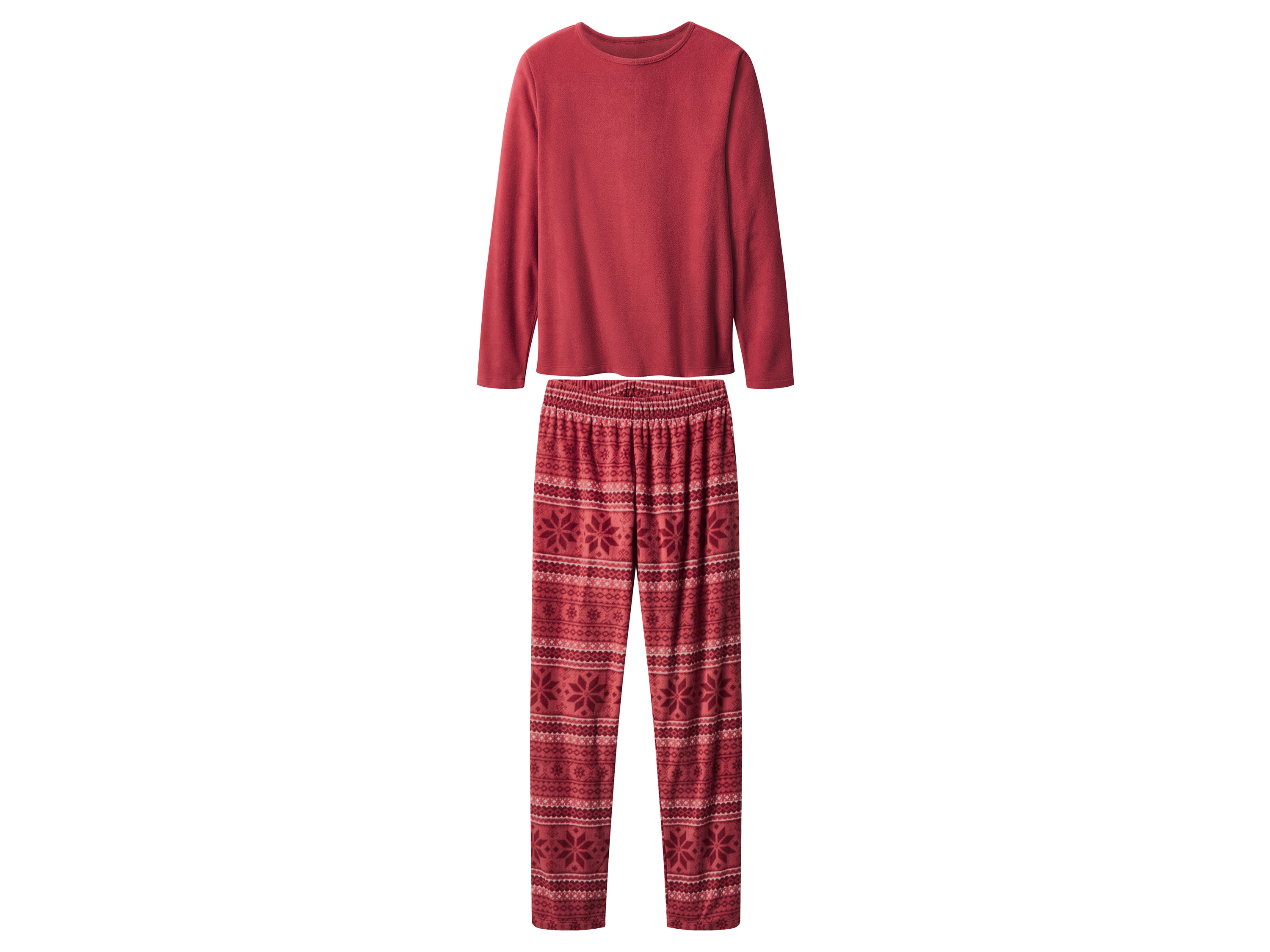 ESMARA® Damen Fleece-Pyjama (Rot, S(36/38))