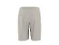 Beige Shorts mit elastischem Bund und Gesäßtaschen, Rückansicht.