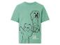 Grünes Kurzarm-T-Shirt mit Videospiel-Charakter-Print und dem Text „SLEEP MODE ACTIVATED“.