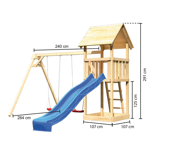 Gehe zu Vollbildansicht: Akubi Spielturm »Lotti« mit Rutsche, Massivholz - Bild 17