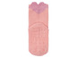 Rosa Baby-Socken mit Glitzerherz und Anti-Rutsch-Noppen.