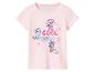 Mädchen-T-Shirt in Rosa mit Welpen-Print und dem Text „COOL and KIND“.
