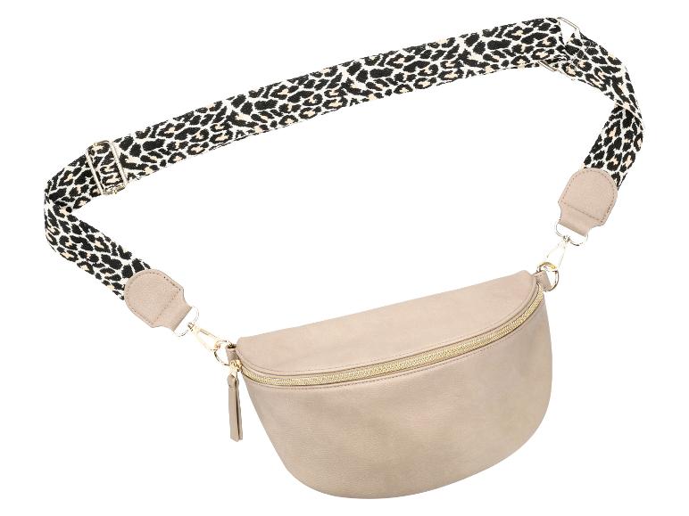 Beige Gürteltasche mit Leopardenmuster-Riemen