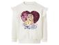 Weißes Kinder-Sweatshirt mit Paillettenherz, Prinzessinnen-Print und „Follow your Heart“-Schriftzug.