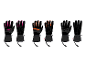 CRIVIT Premium-Skihandschuhe in Schwarz mit pinken, orangen und grauen Akzenten.