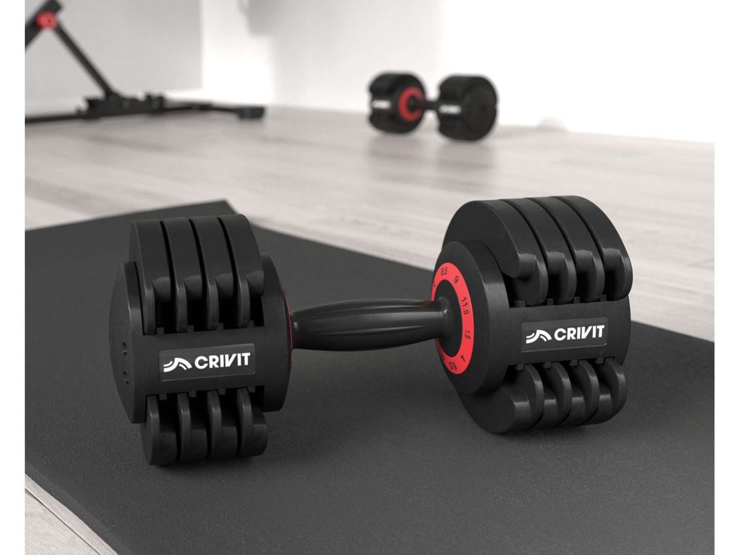CRIVIT Kurzhantel-Set, verstellbar, 11,5 kg | LIDL | Hanteln & Gewichte