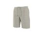 Beige Leinen-Shorts mit Kordelzug in der Taille.