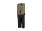 Khaki-schwarze Arbeitshose mit elastischen Bunddetails.