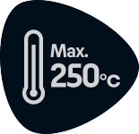 Maximale Temperatur 250°C.