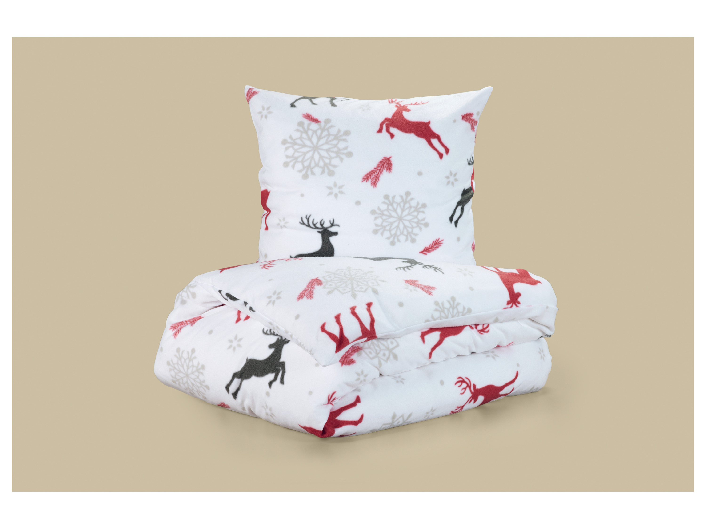 Thumbnail - LIVARNO® Bettwäsche Fleece 135 x 200 cm (Rentier/weiß)