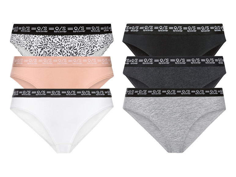 Drei Paar Höschen der Marke bys.oliver mit verschiedenen Mustern.