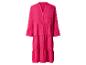 Rosa Damen-Midikleid mit 3/4-Ärmeln und Rüschen