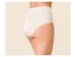 Beiger Damen-Slip mit hoher Taille und Spitzendetails an der Seite
