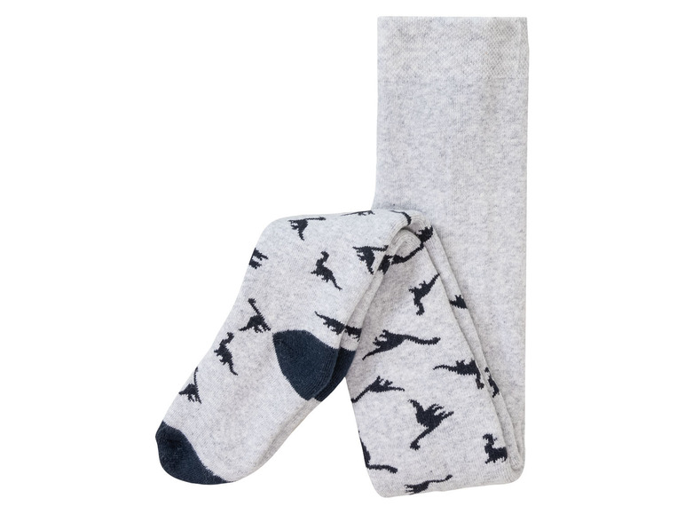 Graue Leggings mit Dinosaurier-Muster.
